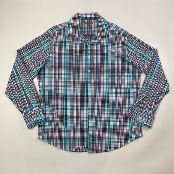 Peter Millar Shirt Mens XL Extra Large Summer Comfort Performance Plaid Nylon - Picture 2 of 13